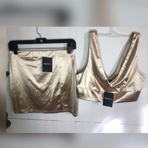 NEW Forever21 Satin Two Piece Set